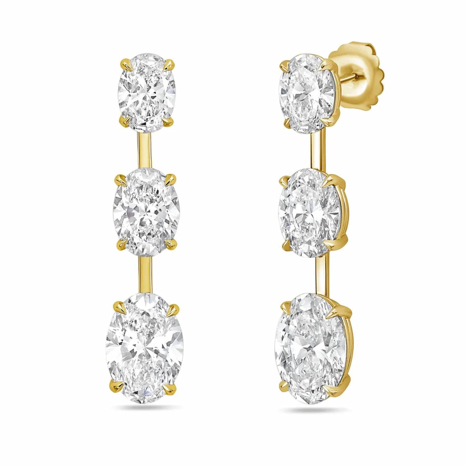Diana M Jewels - Women's Oval Lab-Grown Diamond Stud Earrings (20.00 Ct TCW) - Signature