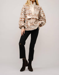 Blue B - Aztec Jacquard Mock Neck Pullover Sweater