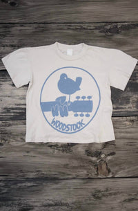 MadeWorn Women's Woodstock Far Out Crop Top in pearled ivory - women's shirt - detail view