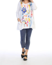 Jess & Jane - Lulu Mineral Washed Cotton Contrast Top