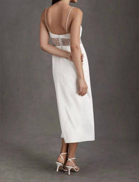 SACHIN & BABI Jane Lace Cutout Midi Dress in ivory - women's dress - detail view