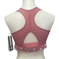 adidas Medium Support Removeable Pads Training Sports Bra in pink - women's intimate - detail view