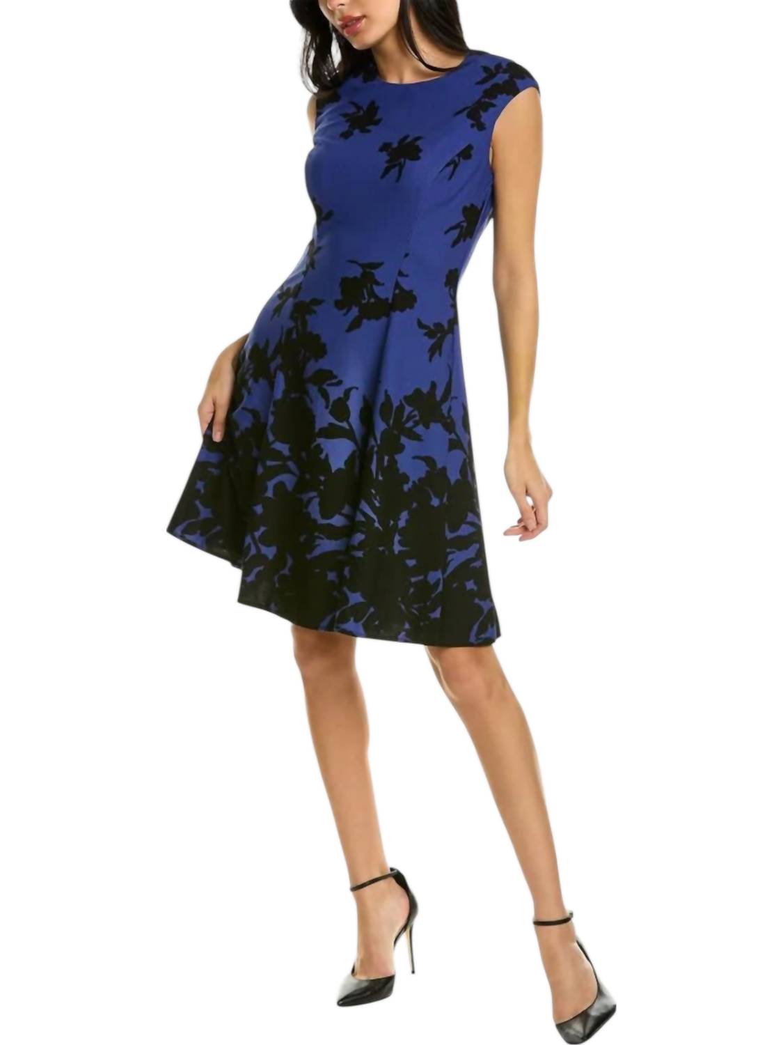London Style - Floral Print Fit & Flare Dress