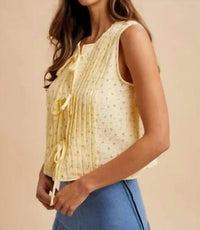 Anniewear - Ditsy Floral Cotton Blouse With Front Tie
