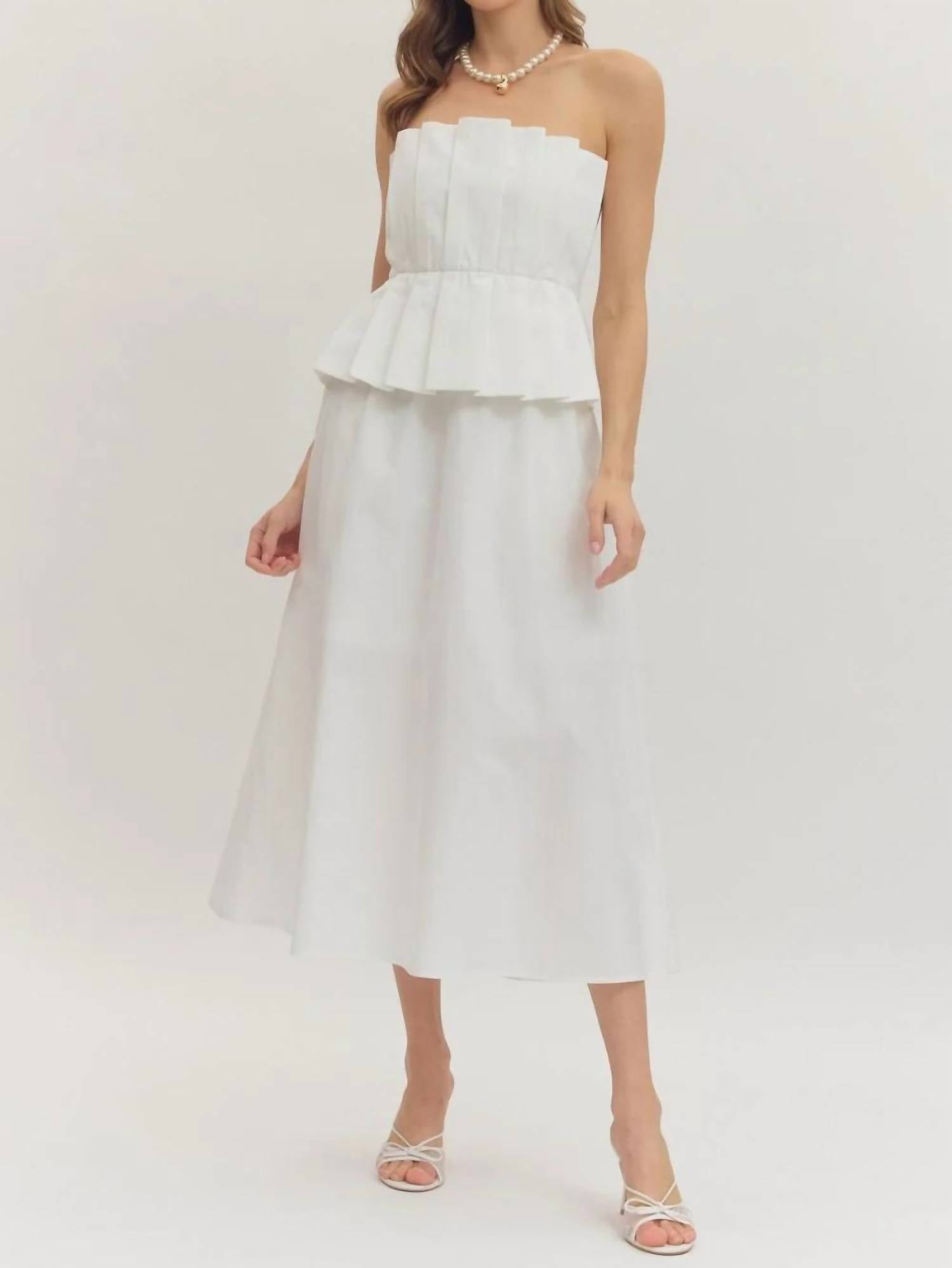 Entro - Corinne Strapless Midi Dress