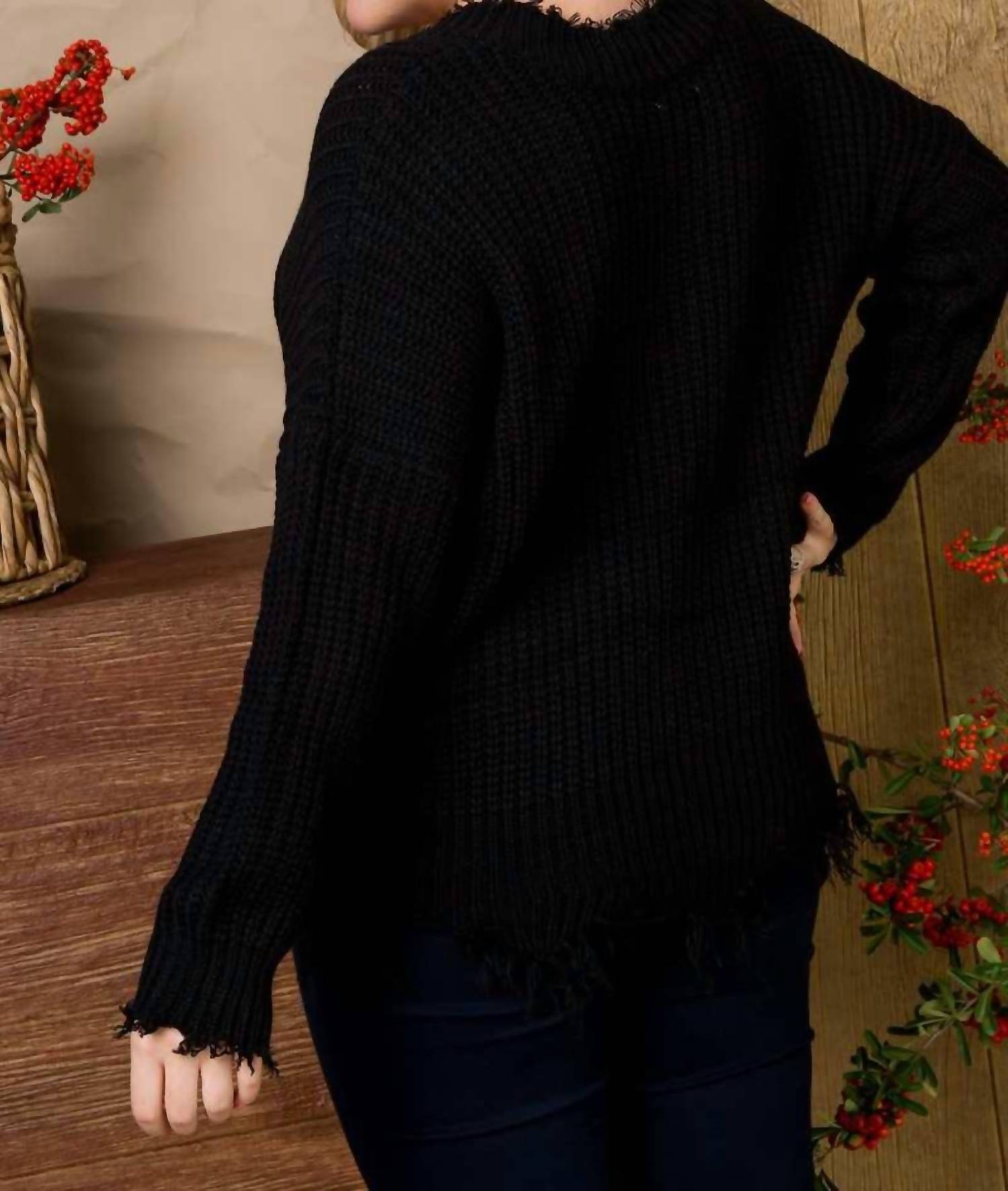 Mainstrip - Frayed Zig Zag Sweater