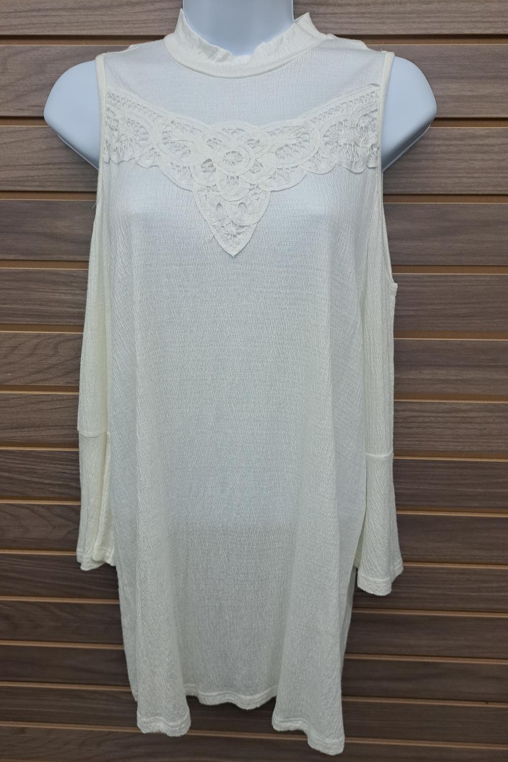 Mts - Women's Cold Shoulder With Lace High Neck