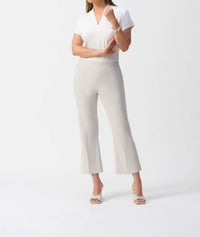 Joseph Ribkoff Geometric Jacquard Flared Pull-on Pants in grey white - women's pants - view 4