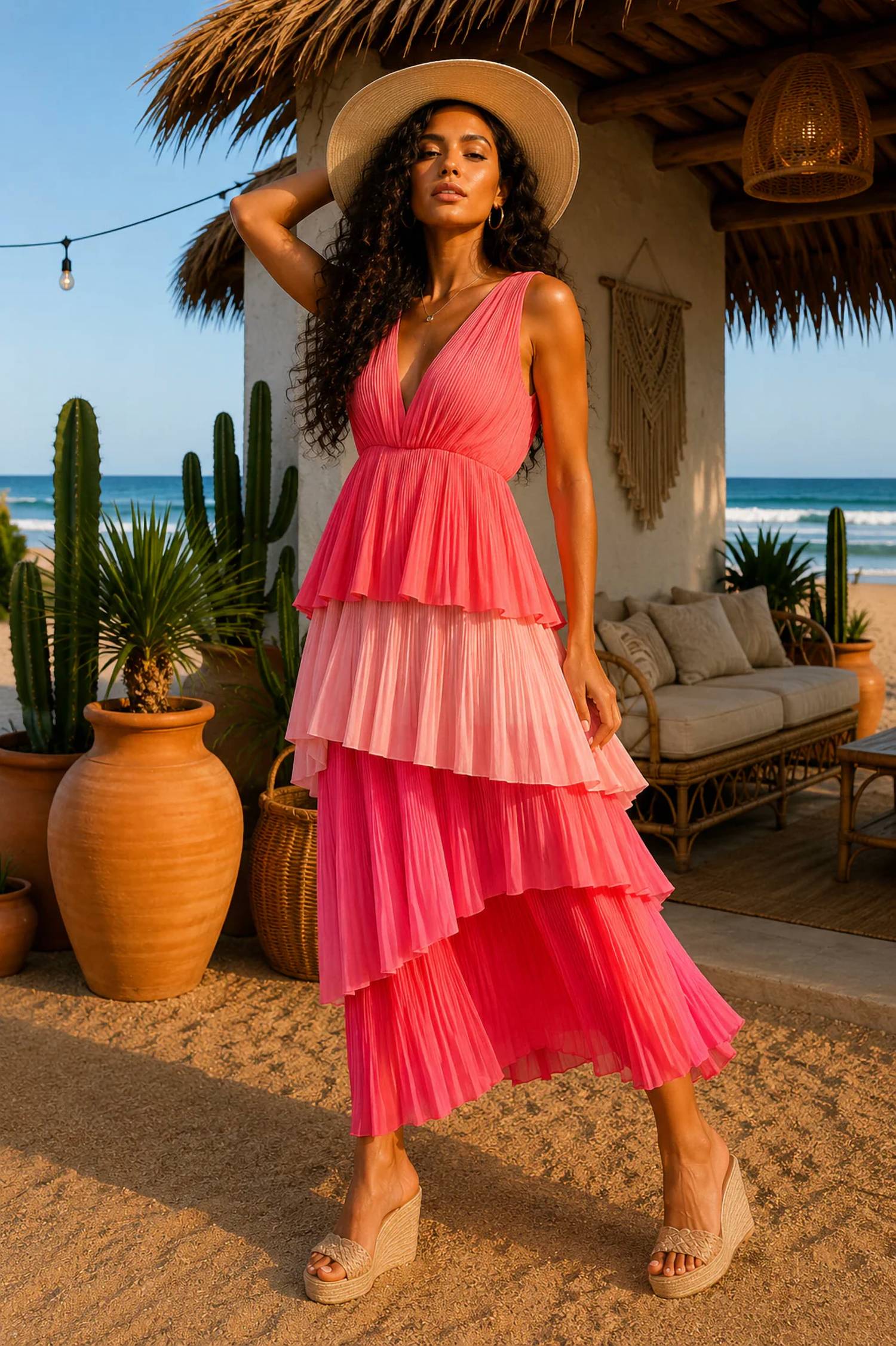 Little Secret Of Mine - Tiered Colorblock Maxi Dress