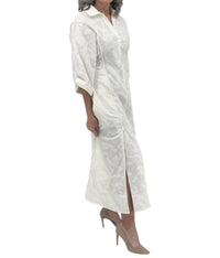 SIMKHAI Lucina Jacquard Midi Dress in white - women's dress - detail view