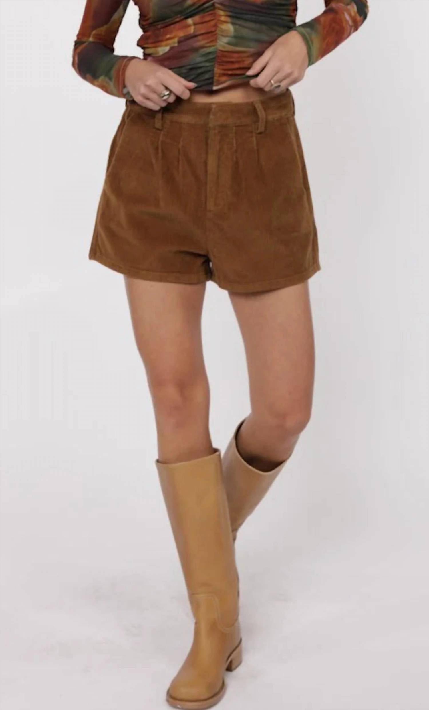 Sage The Label - So Fine Wash Corduroy Pleat Front Short