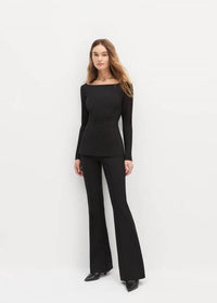Favorite Daughter Cold Shoulder Top in black 1 - women's long sleeve top - alternate view