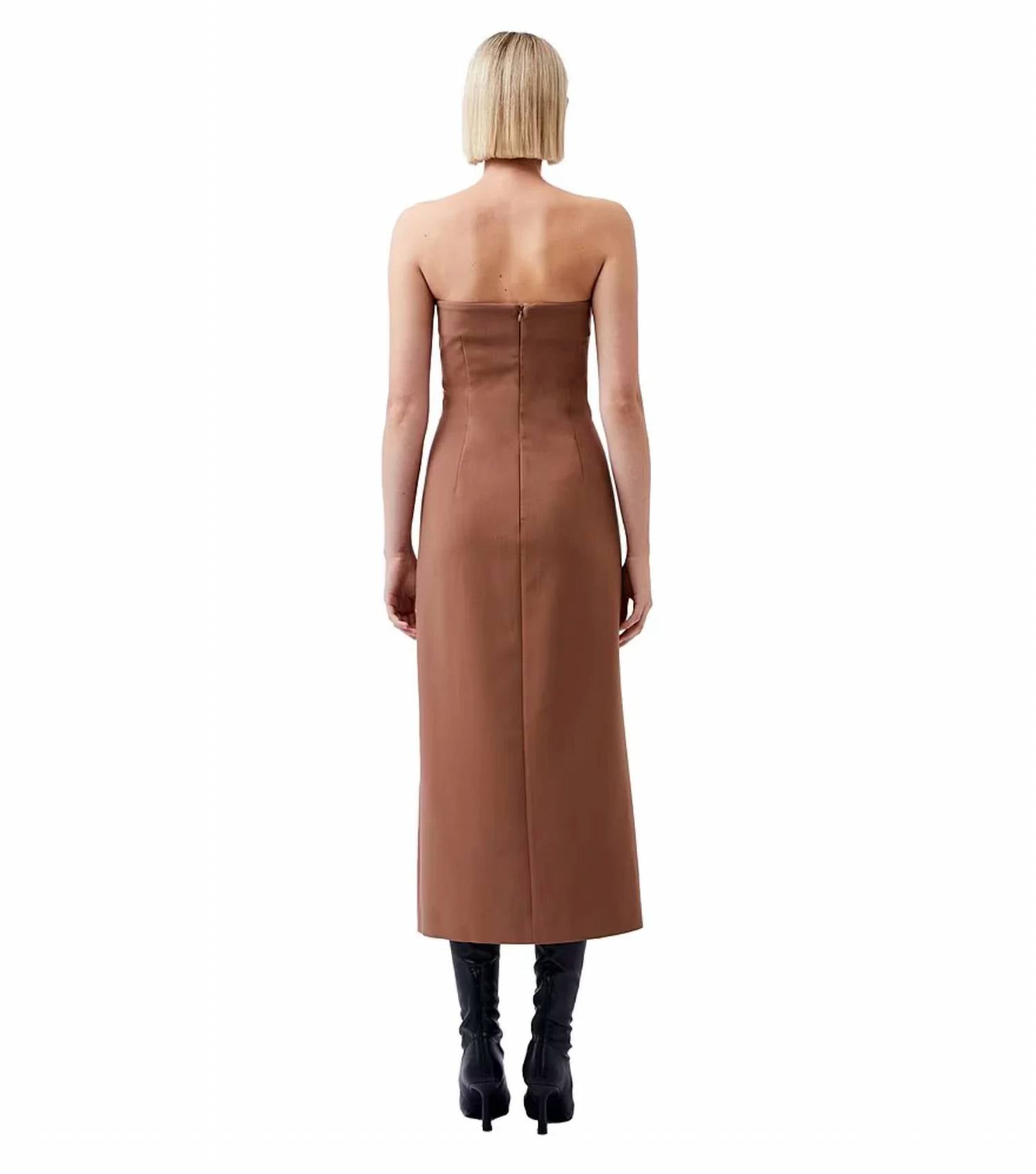 French Connection - Azra Twill Strapless Midi Dress