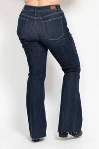 Judy Blue - High Waist Raw Hem Flare Jeans - Plus