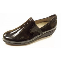 Ara Women's Lilli Slip On Shoe in black crinkle - women's shoe - detail view