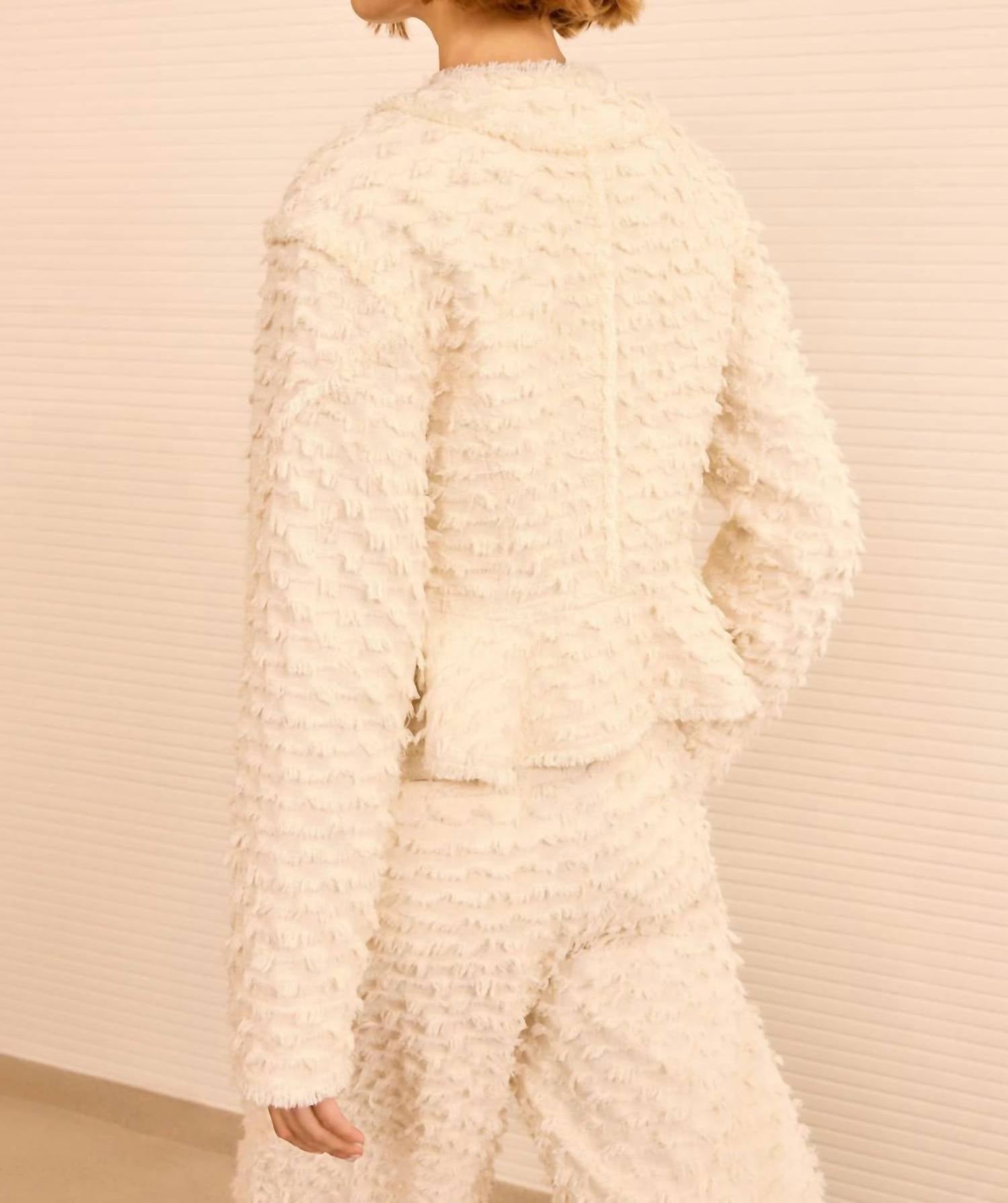 Ulla Johnson Rosalind Zip Peplum Jacket in ivory - women's jacket - alternate view