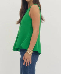 Entro - Emerald Elegance Peplum Top