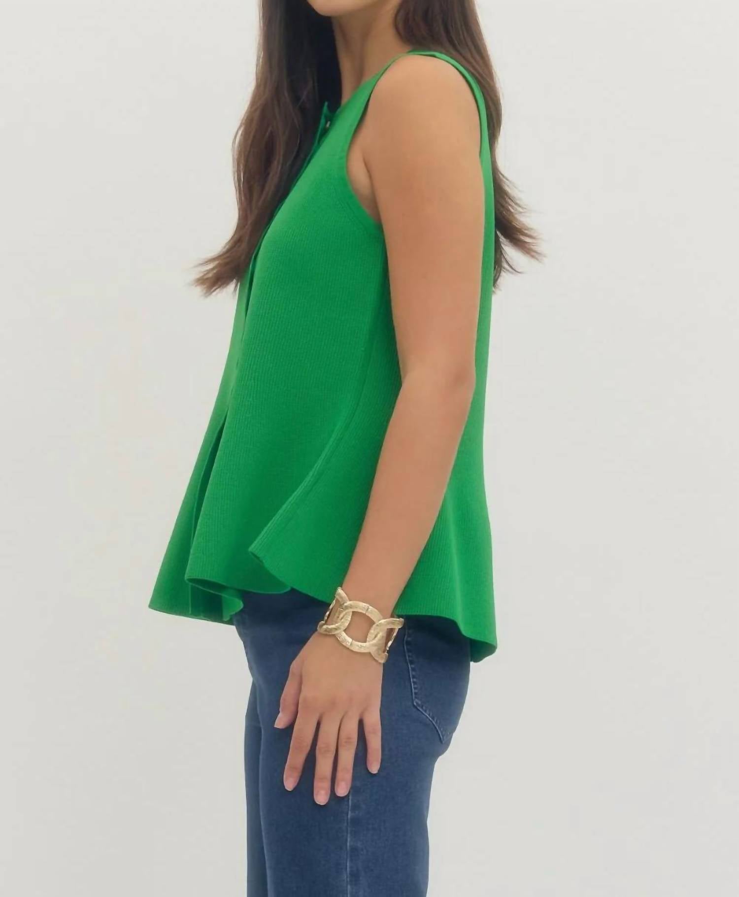 Entro - Emerald Elegance Peplum Top
