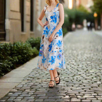 Diverse Group - Casual Sleeveless Floral Maxi Dress
