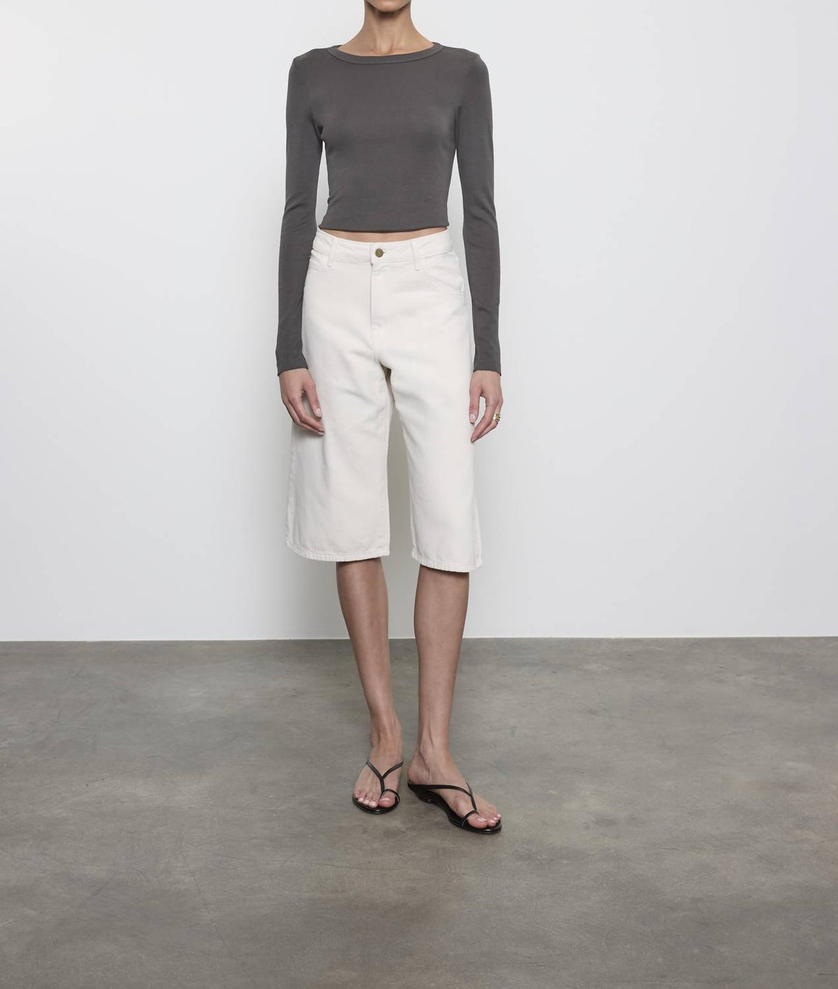 Enza Costa - Supima Baby Rib Long Sleeve Crop Top