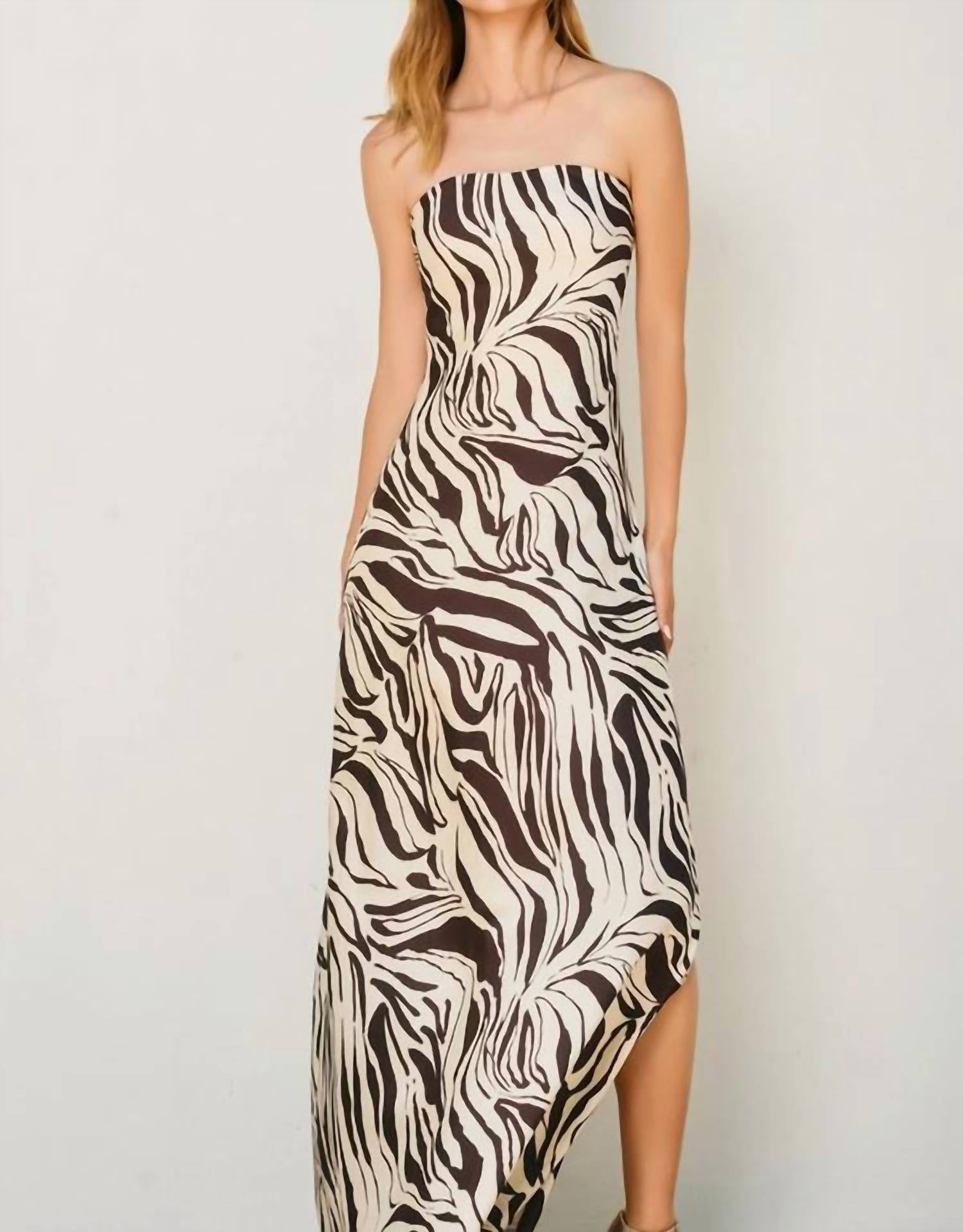 Dress Forum - Animal Print Chiffon Maxi Dress