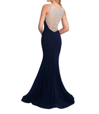 Blush Prom - Crystal Beaded Back Jersey Prom Dress