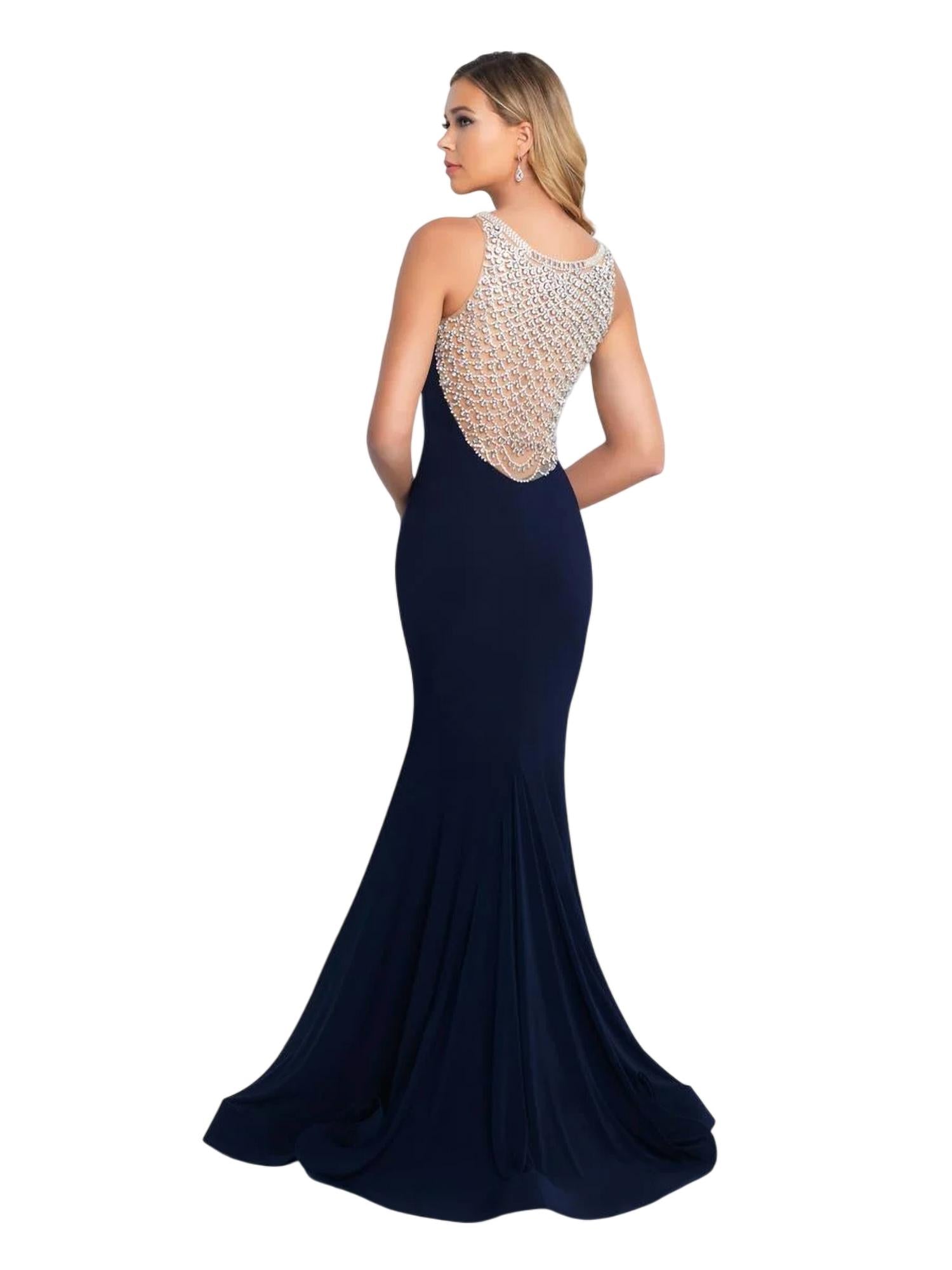 Blush Prom - Crystal Beaded Back Jersey Prom Dress