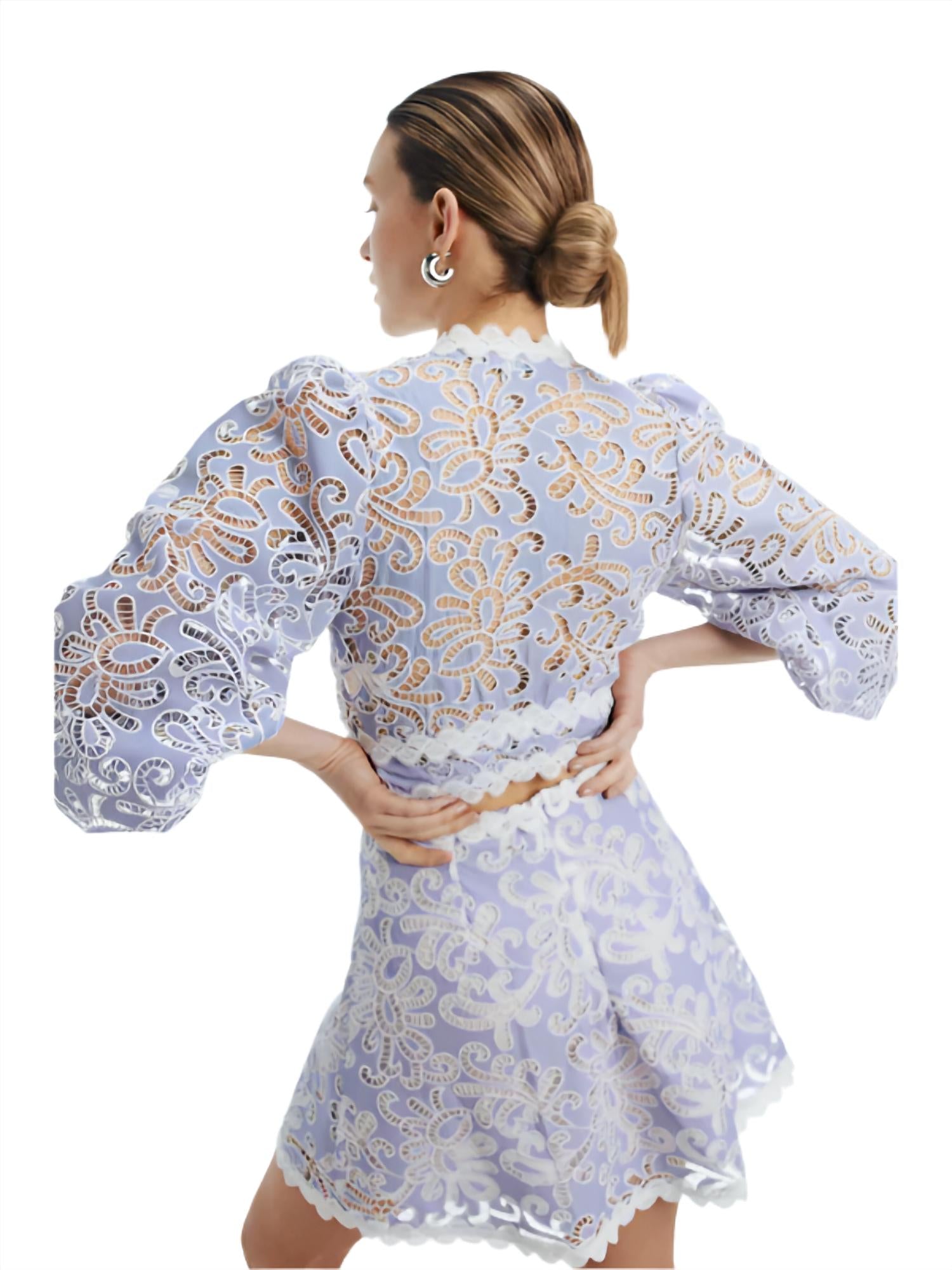 Waimari - Cecil Embroidered Eyelet Mini Skirt