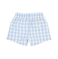 The Beaufort Bonnet Company Kids Sheffield Shorts in beale street blue check - kids' shorts - detail view