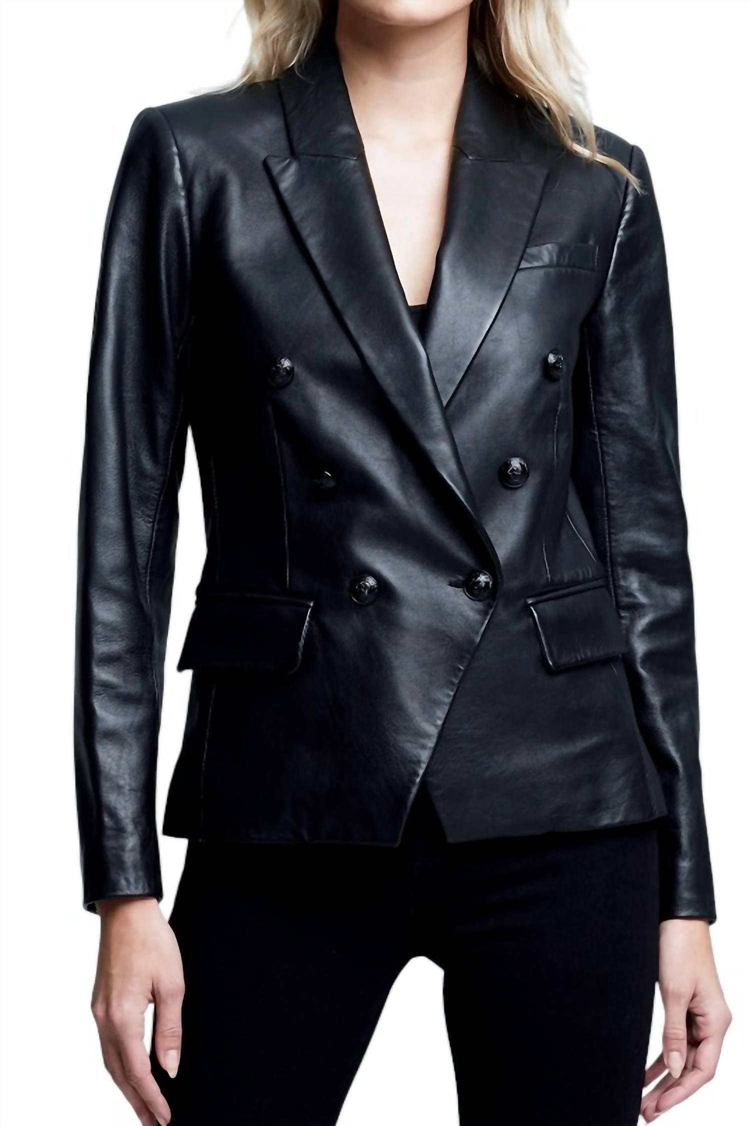 L'Agence - Kenzie Leather Blazer