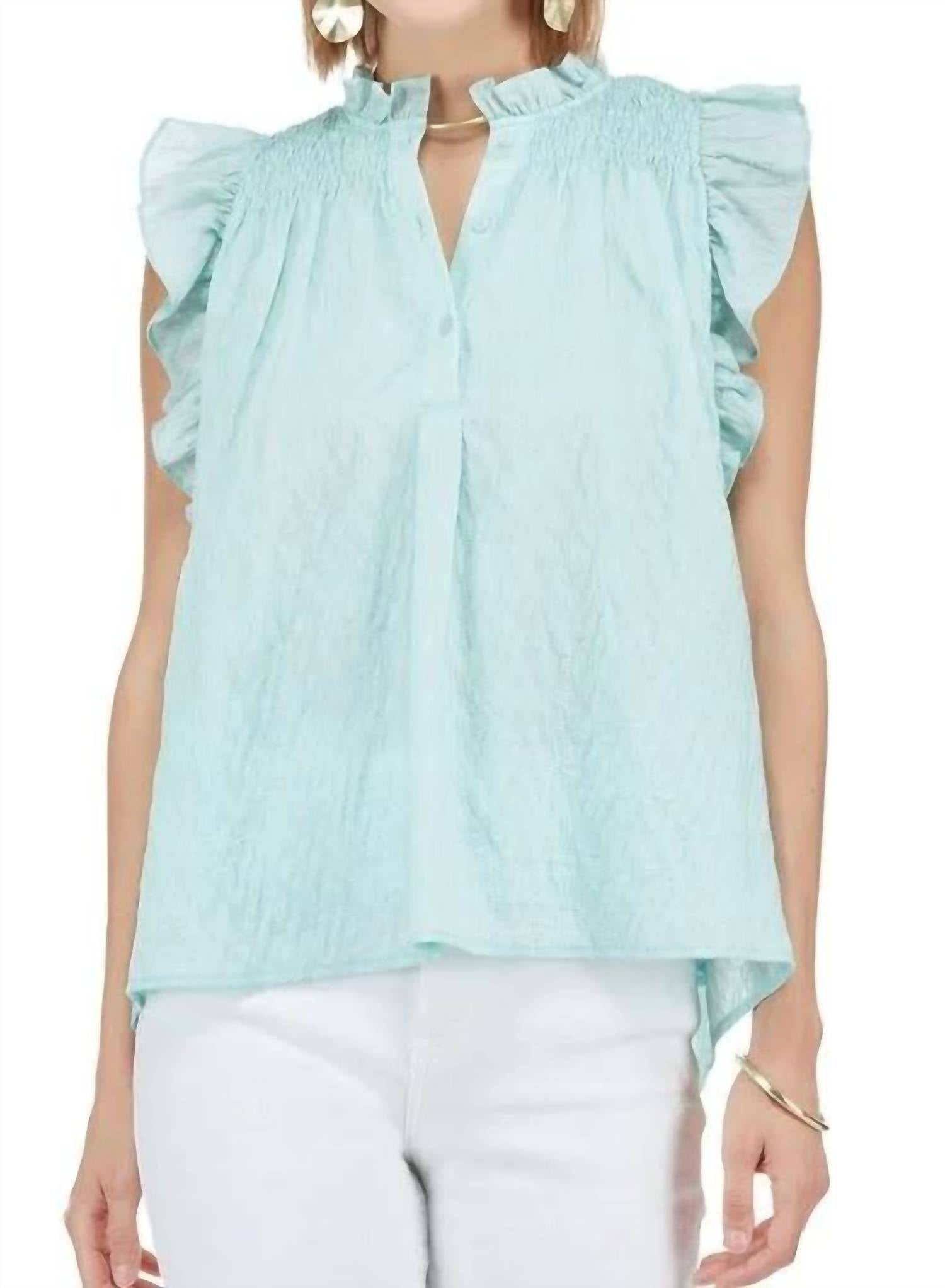 Joy Joy - SMOCKED SHOULDER SHELL TOP