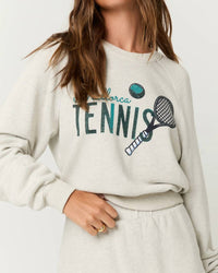 PROJECT SOCIAL T Mallorca Tennis Sweatshirt in grey - women's top - detail view