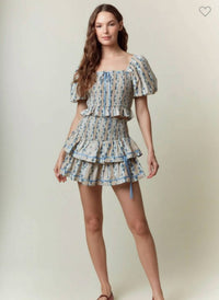 Peach Love - Poplin With Satin Tape Bow Bubble Top