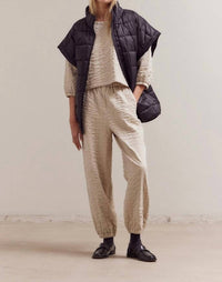 Grade & Gather - High Neck Zip Up Quilting Padded Vest