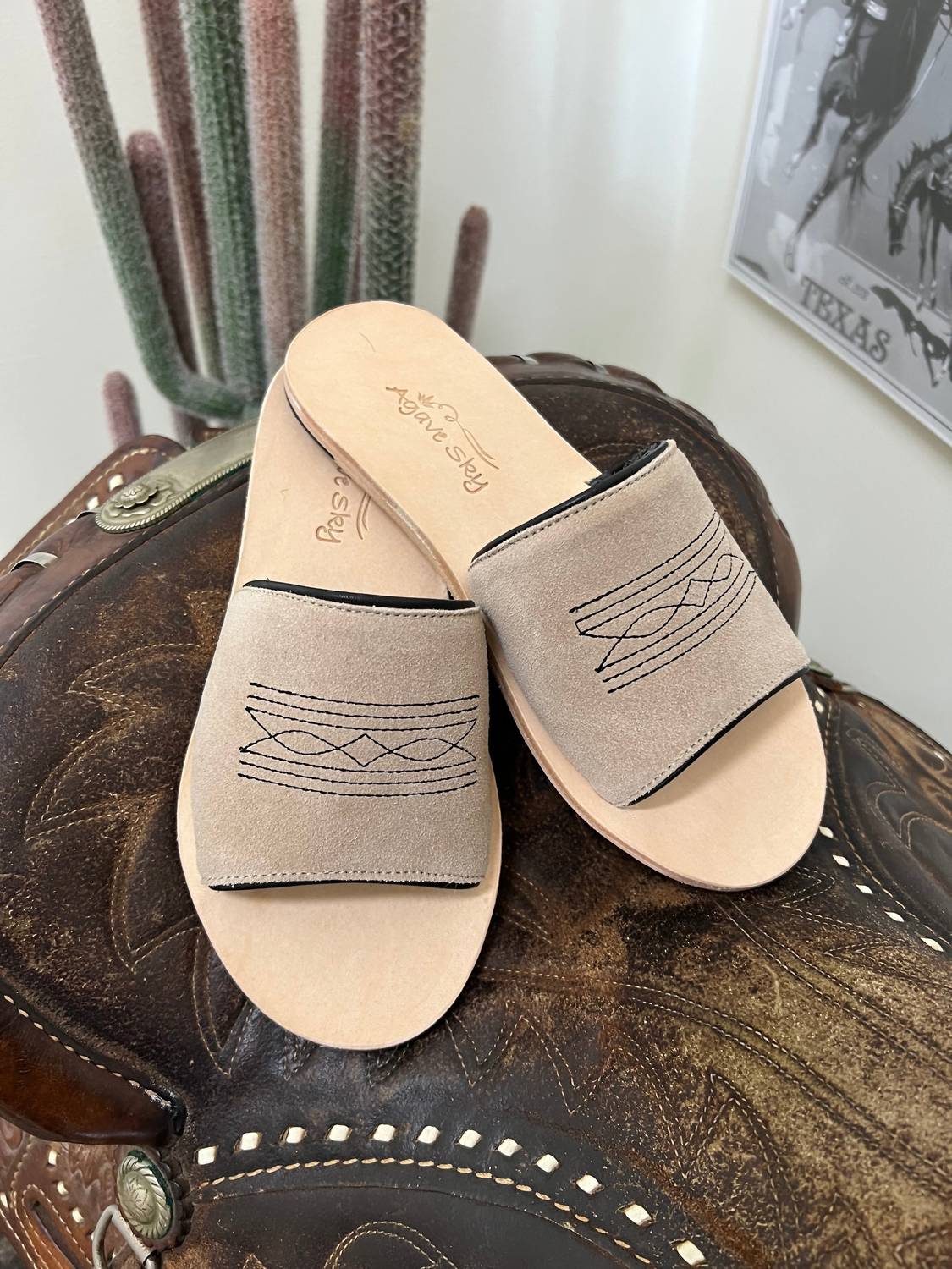 Agave Sky - Women's Nadia Suede Out Sandals
