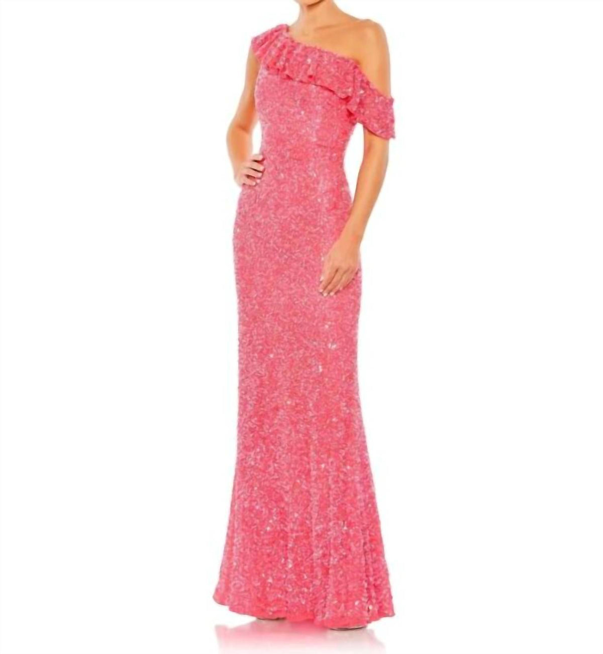 Mac Duggal - One-shoulder Sequined Evening Gown