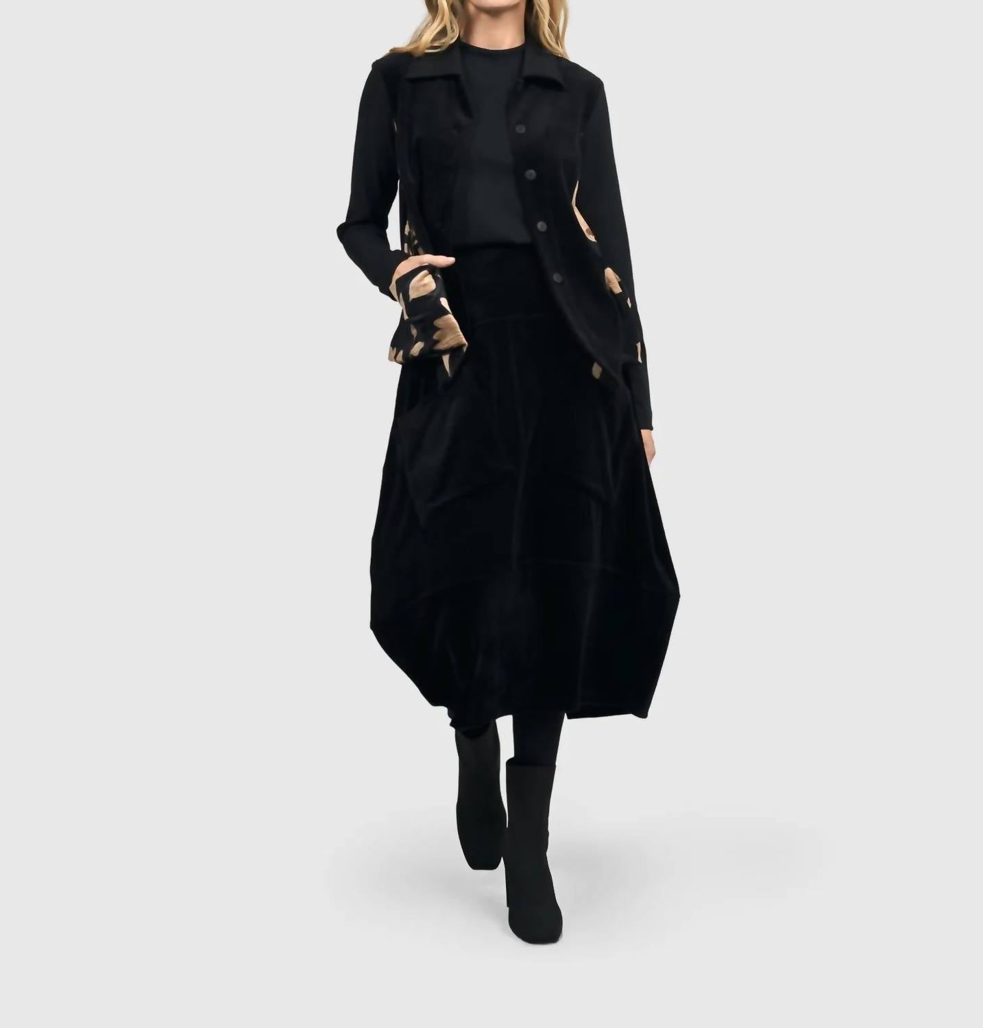 Alembika - Licorice Velvet Skirt