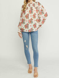 Entro - Smudged Floral Blouse