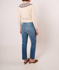 DÔEN Olympe Cashmere Cardigan in cottage - women's cardigan - alternate view