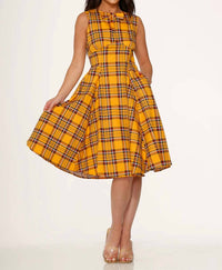 Orchid Bloom - Plaid Swing Dress