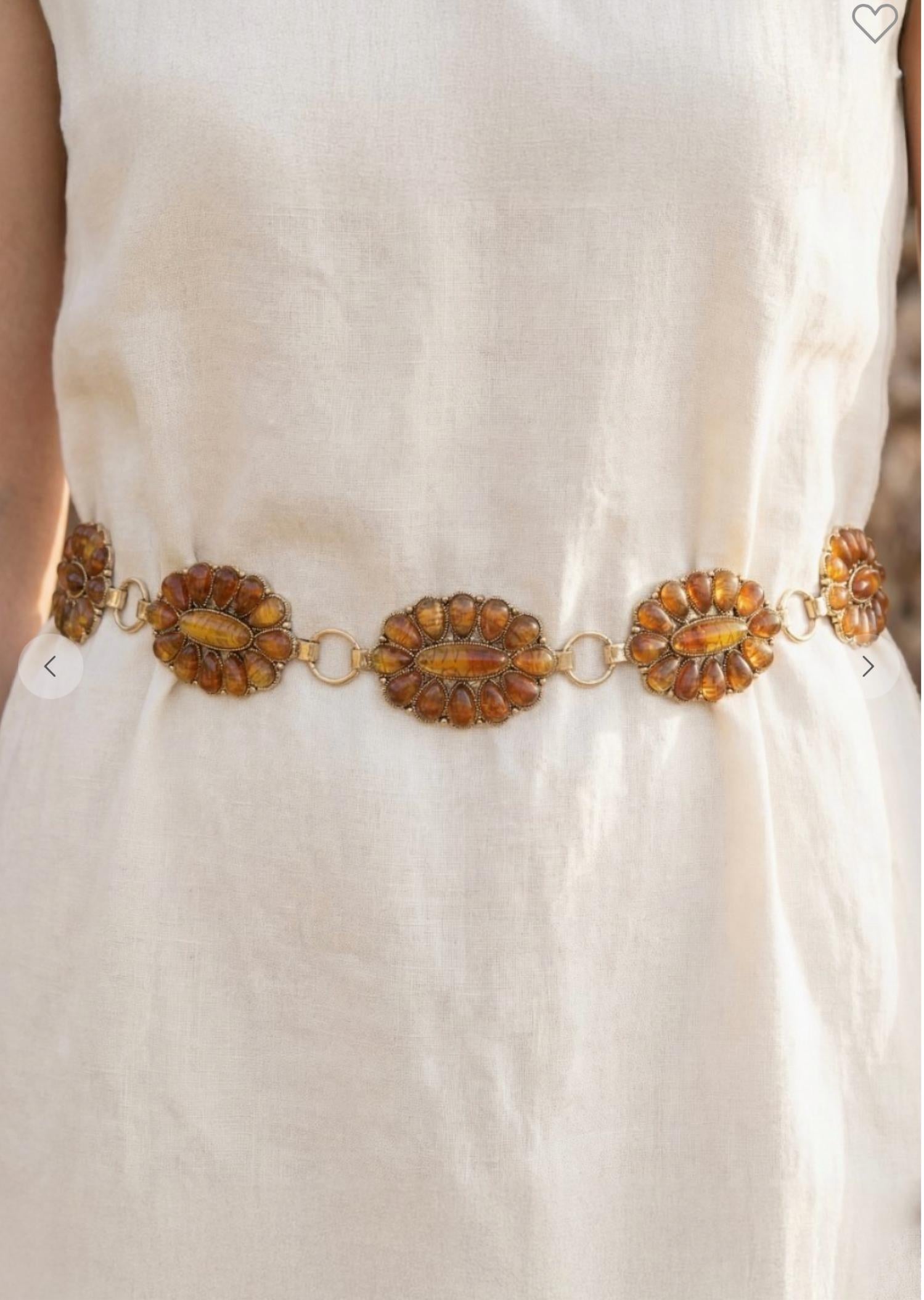 Fame Accessories - Women's Amber Sunset Concho Belt