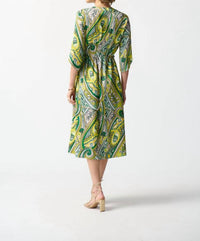 Joseph Ribkoff - SATIN PAISLEY PRINT SHIRT DRESS