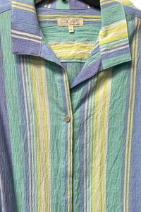 habitat Women's Stripe Beach Shirt in blue - women's shirt - detail view