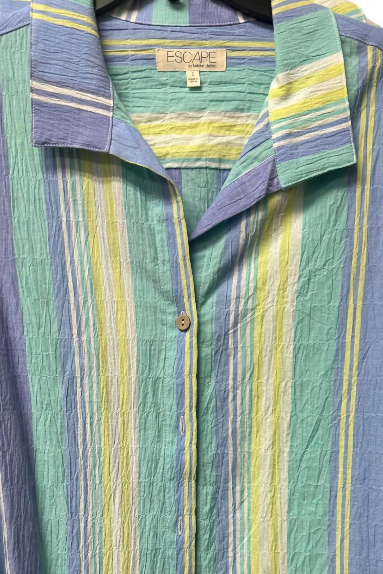 habitat Women's Stripe Beach Shirt in blue - women's shirt - detail view