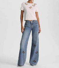 Alice + Olivia - Amazing Embellished Cutout Jean