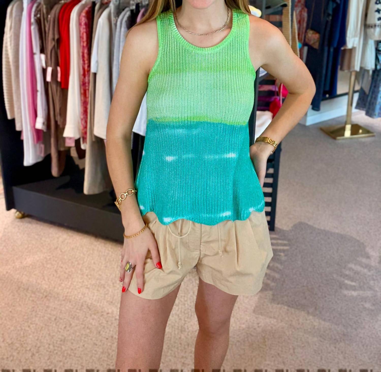 Autumn Cashmere - Ombre Scallop Tank