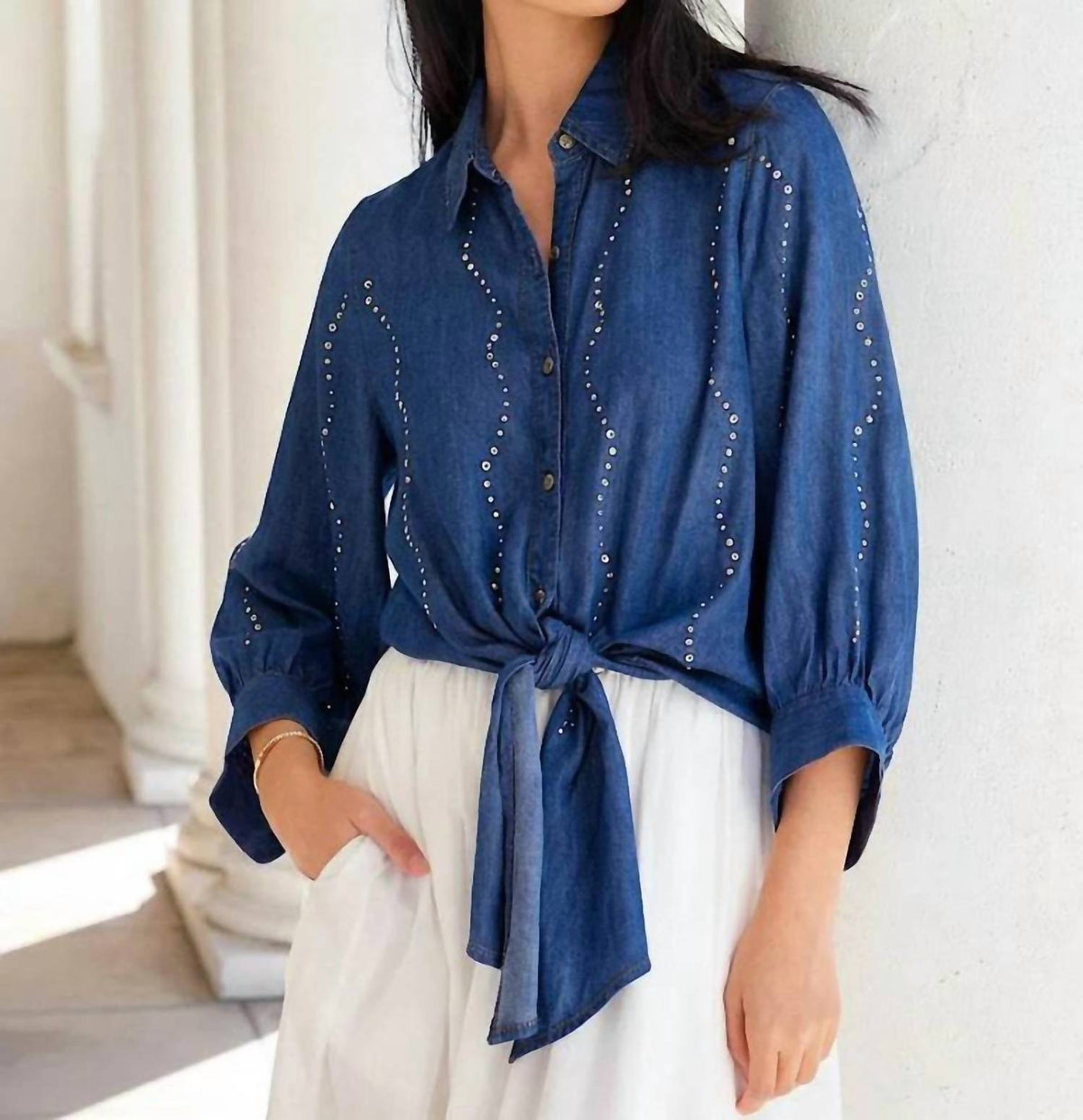 Karen Kane - Gemstone Denim Shirt