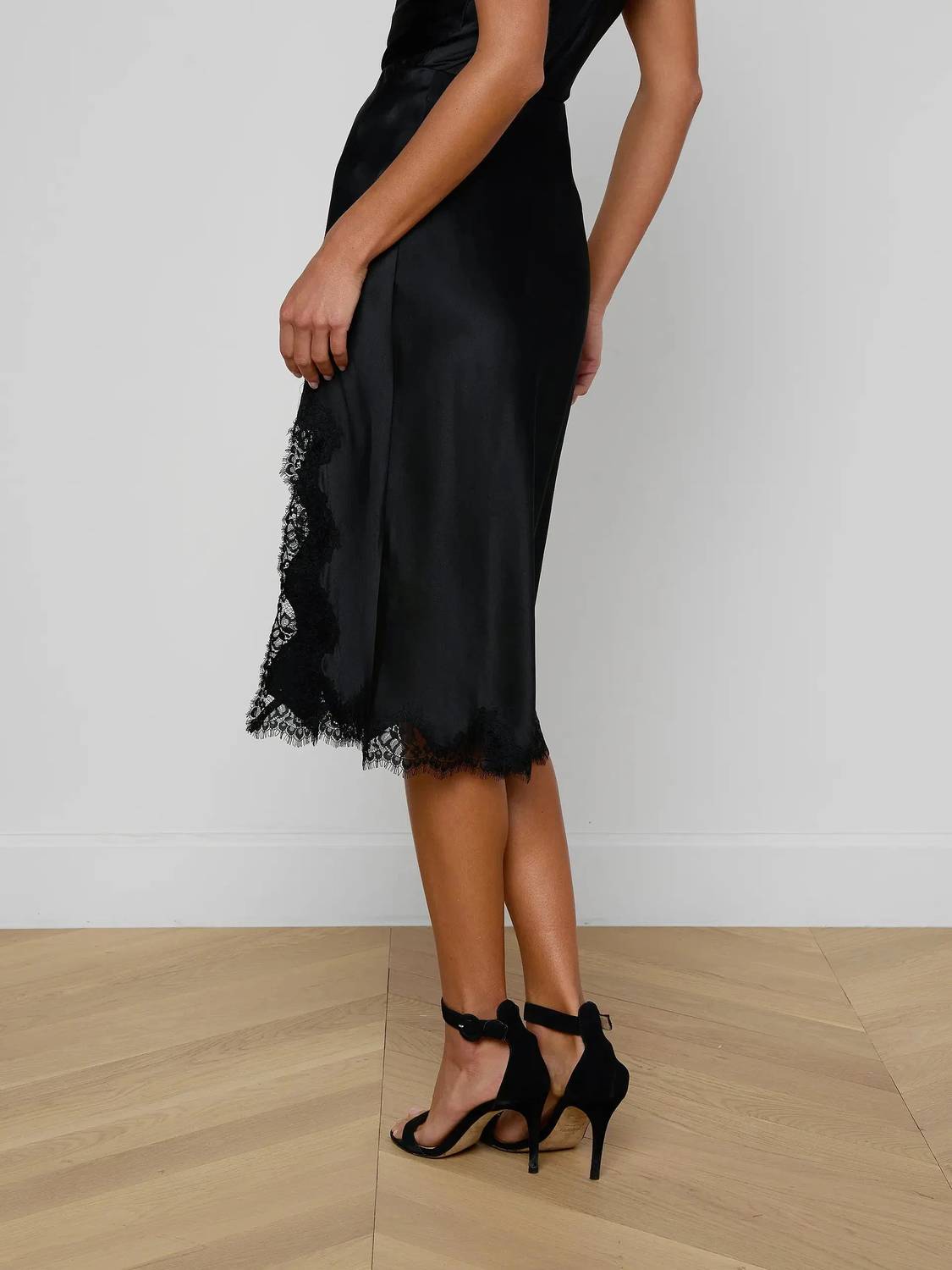 L'Agence - Tico Lace Midi Skirt