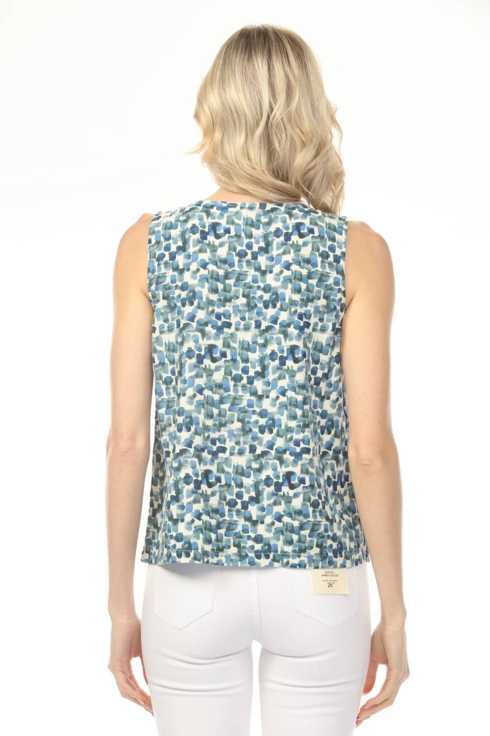 Charlie B - Printed Sleeveless Linen Blend Top