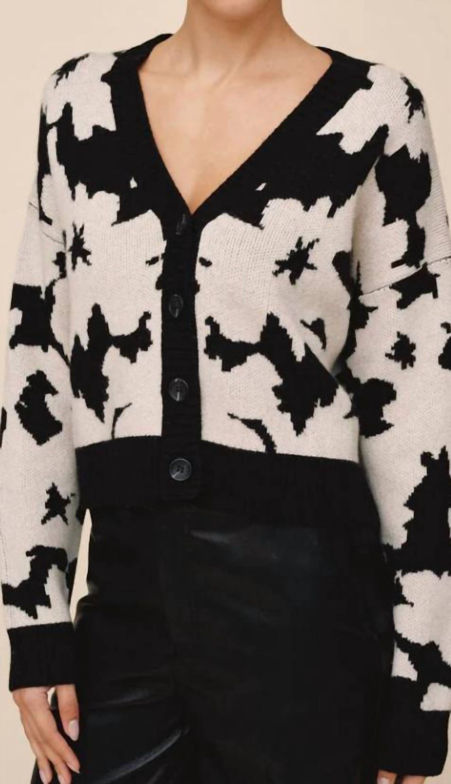 Bella Dahl Floral V Neck Cardigan - women's cardigan